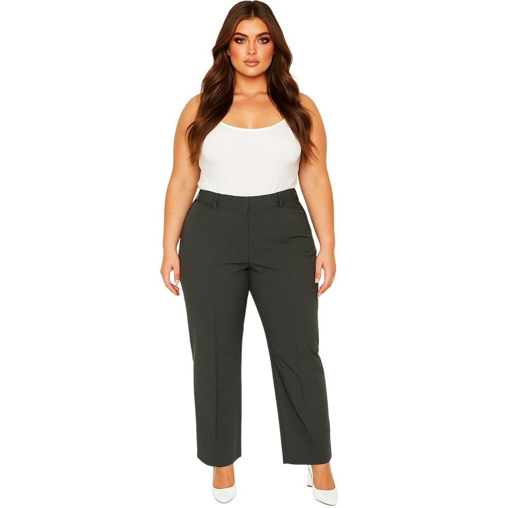 Attention Womens Dress Pants Gray 16 Career Work Slacks Stretch Trousers - Picture 12 of 12